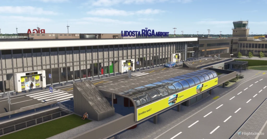 Lisium design EVRA Riga international airport front main terminal view