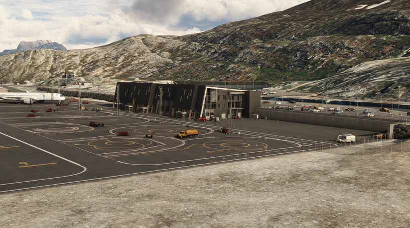 FSimStudios Nuuk Airport from Distance