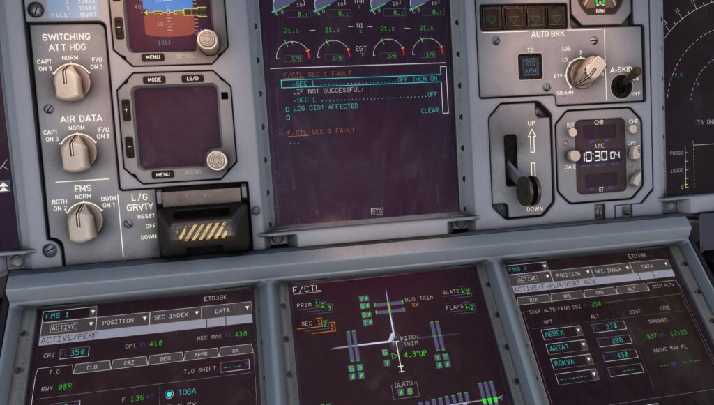 A380X rudder trim on PFD