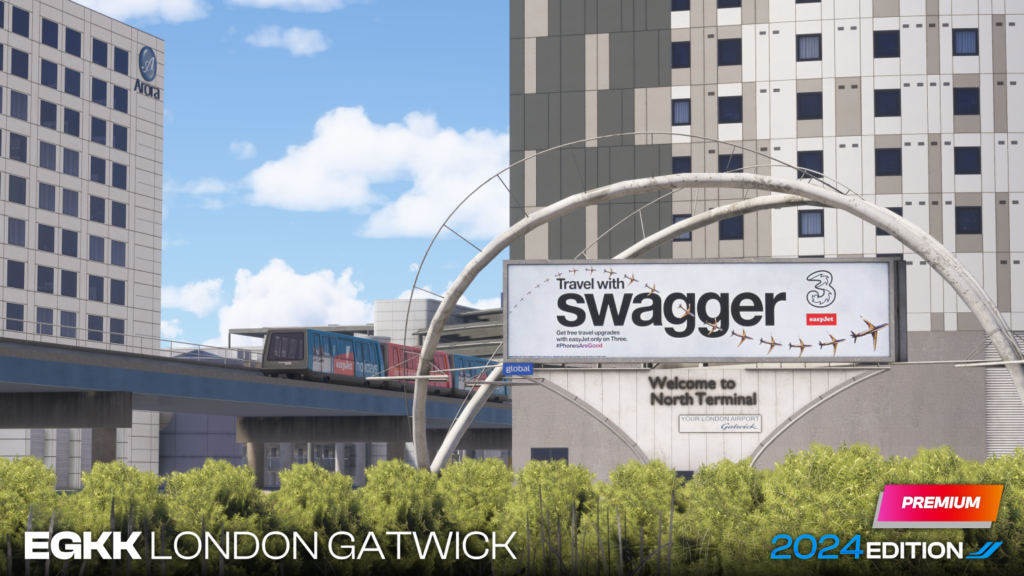 iniBuilds Gatwick Sign Near North Terminal