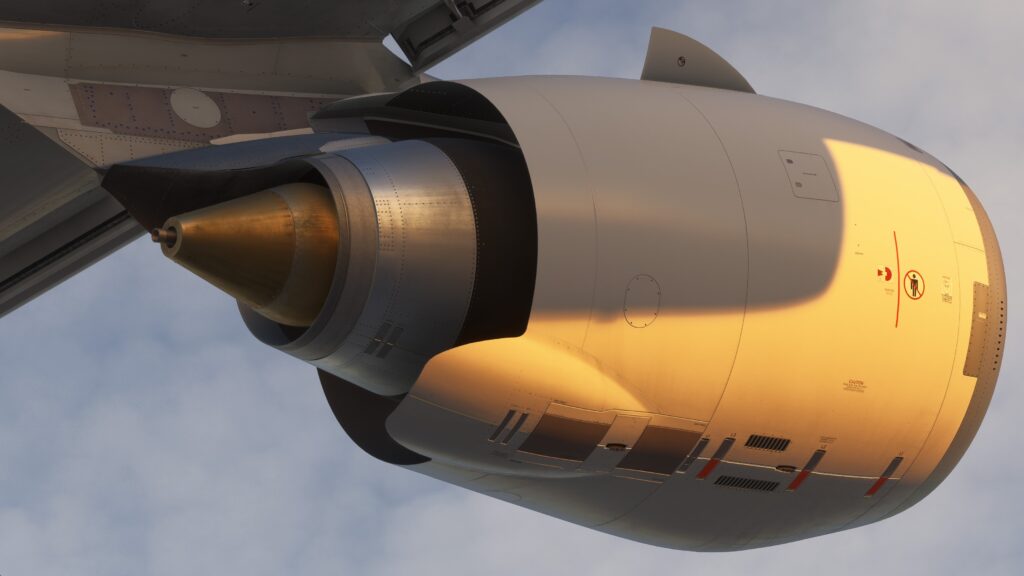LEAP engine on an A320neo from Fenix Simulations in MSFS