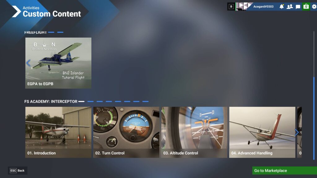 FSAcademy INTERCEPTOR in the Custom Content menu