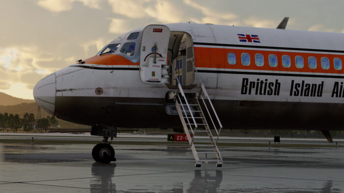 Rotate MD-80 Ground with Door open and stairs deployed