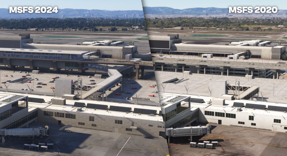iniBuilds KLAX Enhanced Comparison with 2020 terminal