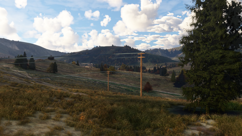 Orbx Global Power Lines - Shot showing rural regional powerlines