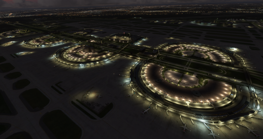 ImagineSim KDFW during the night