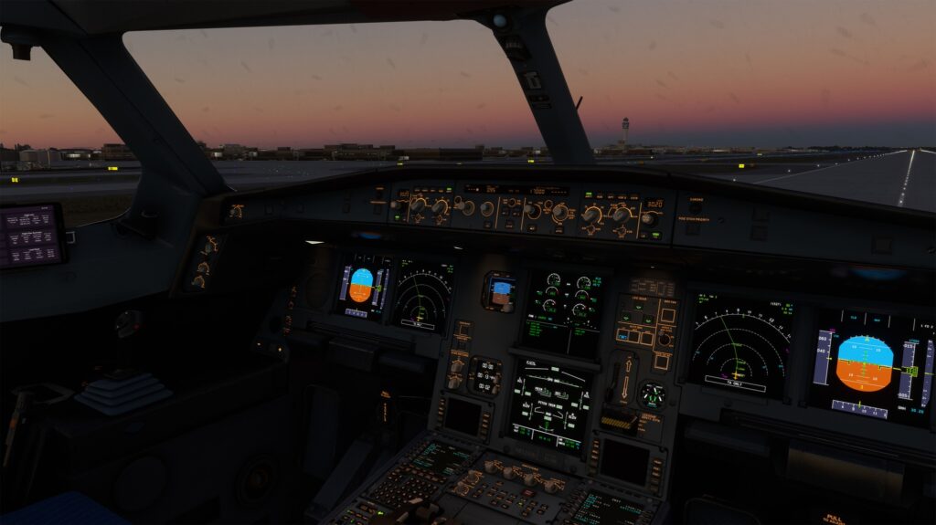 LVFR A330-300 Cockpit nighttime
