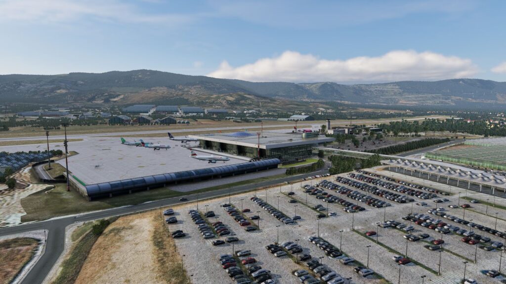 Aerosoft Split Airport terminal and carpark.