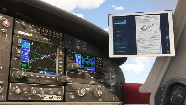Just Flight Piper PA-28 instrument panel and Electronic Flight Bag (EFB)