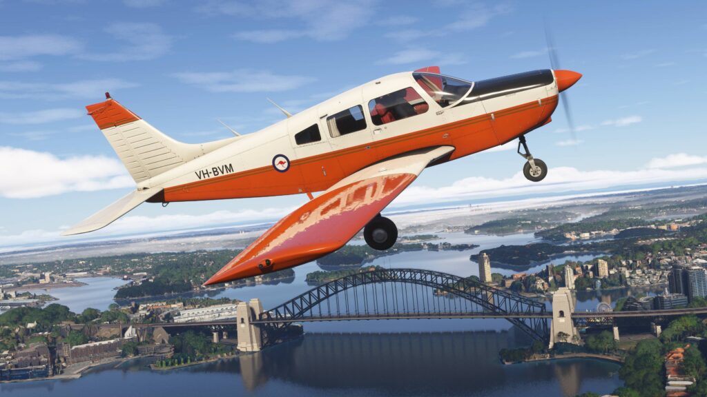 Just Flight Piper PA-28 Turbo Arrow III in-flight photograph