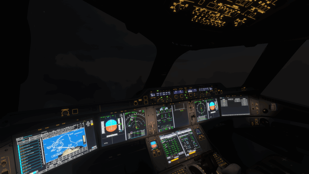 iniBuilds A350 night time shot