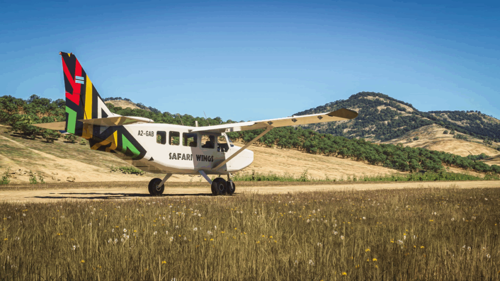An exterior shot of the Airvan in the simulator.