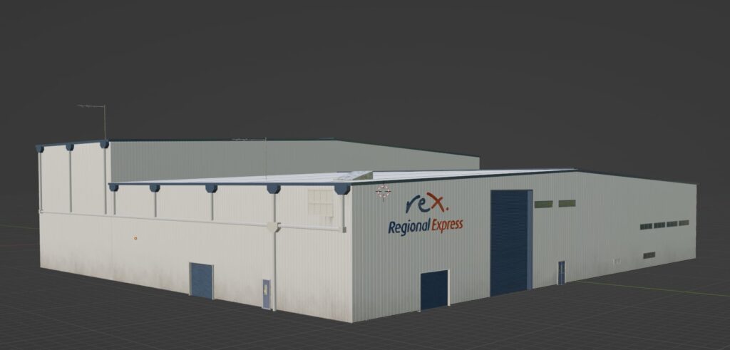Rendering of Hangar in YPAD simulated