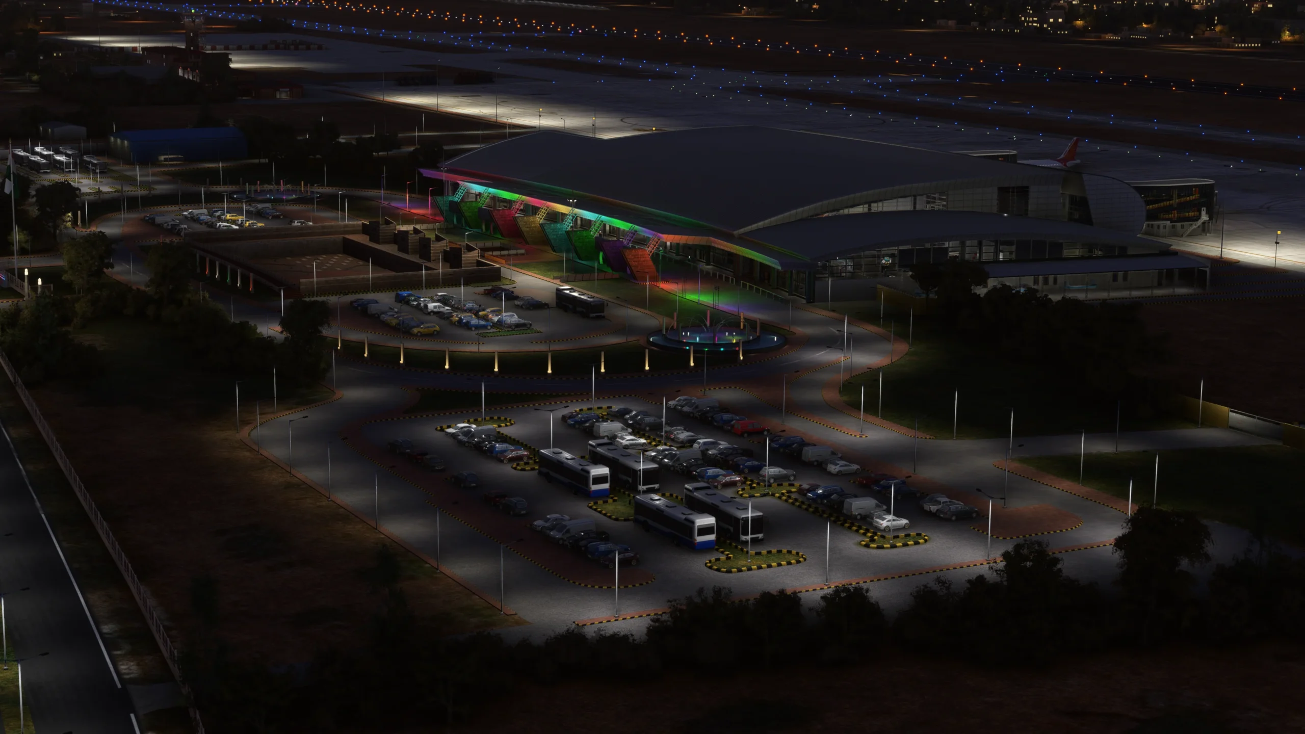 SkyMatrix Jaipur Airport in the evening