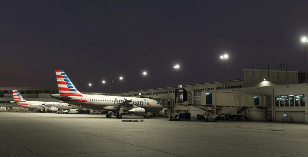 Verticalsim Florida Airport Apron at night