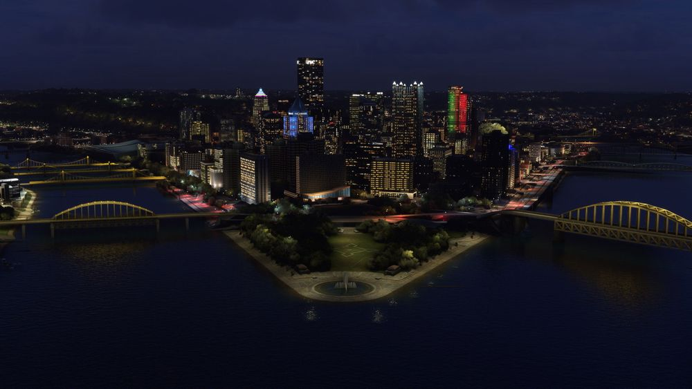 Dfflyer Direct Pittsburgh at night
