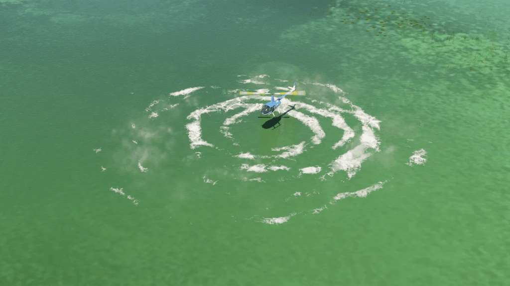 SimFX water effects with helicopter hover