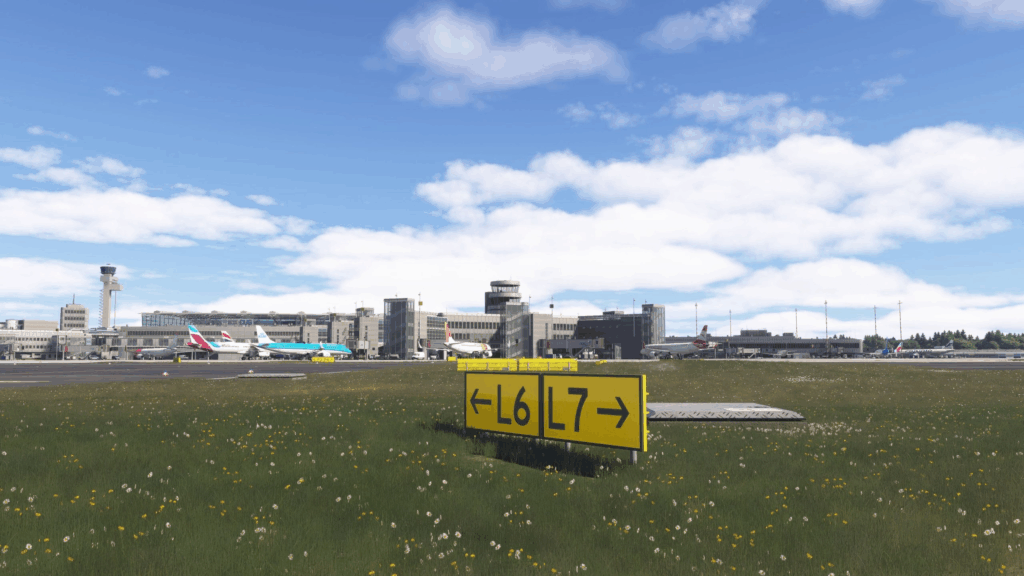MK Studios Düsseldorf Airport taxi sign
