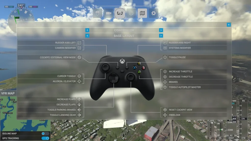 controller layout options in msfs