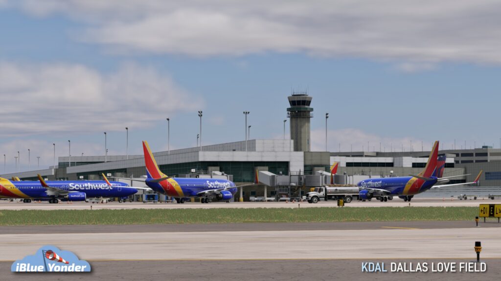 Southwest 737s parked at Dallas Love Field