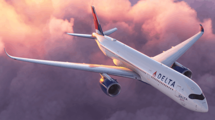 iniBuilds A350 Delta Flying