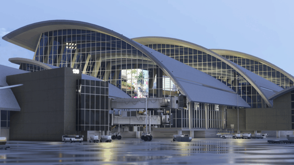 iniBuilds KLAX terminal gates