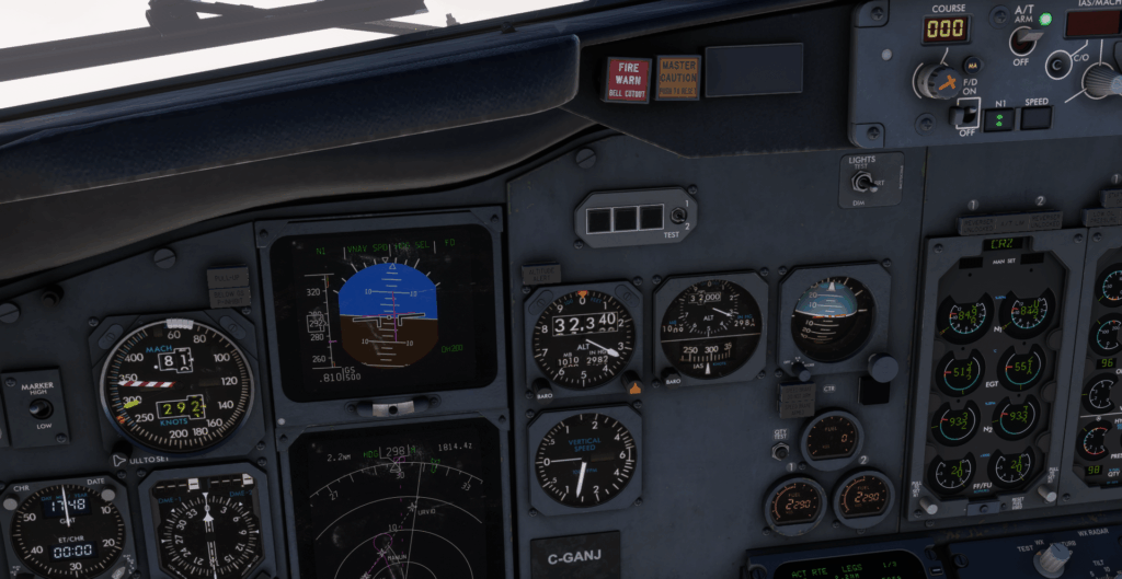 Image showing the css 737's autothrottle keeping the engines at a high thrust setting despite overshooting its speed target