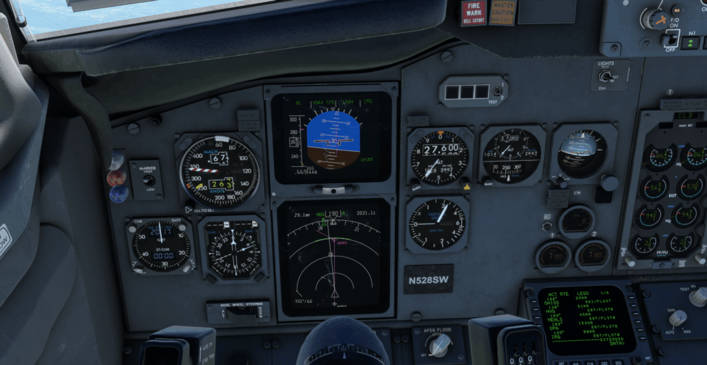 Image showing the css 737's autopilot failing to correct its turn with enough anticipation to align on the flight path