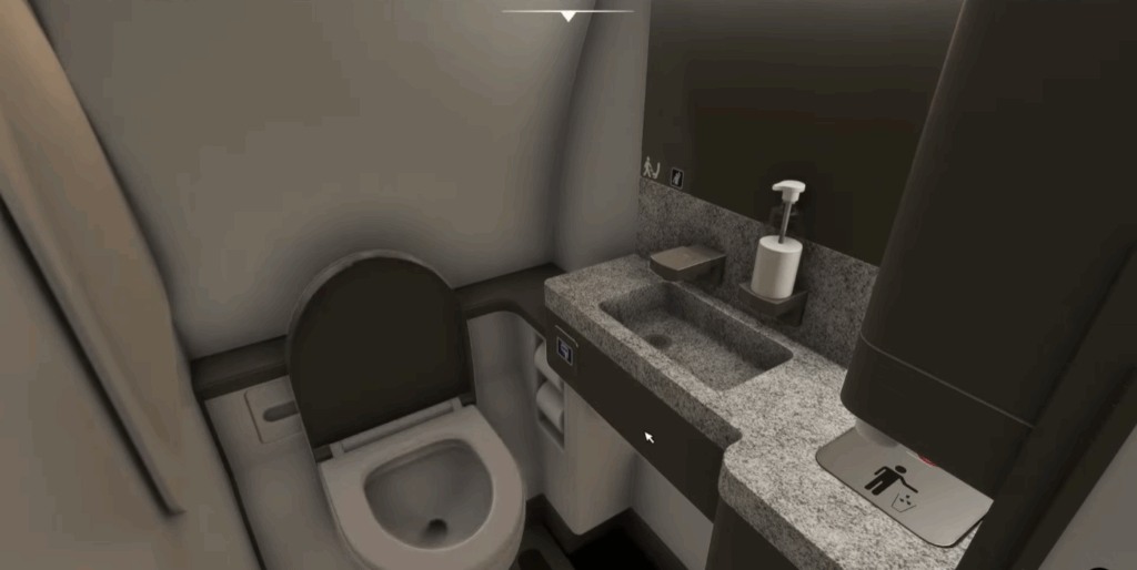Synaptic Simulations A220 FSexpo and Livestream lavatory