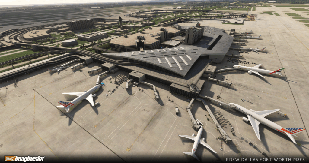 Imaginesim Dallas-Fort Worth International Airport terminal.