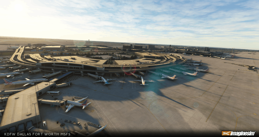Imaginesim Dallas-Fort Worth International Airport terminal.