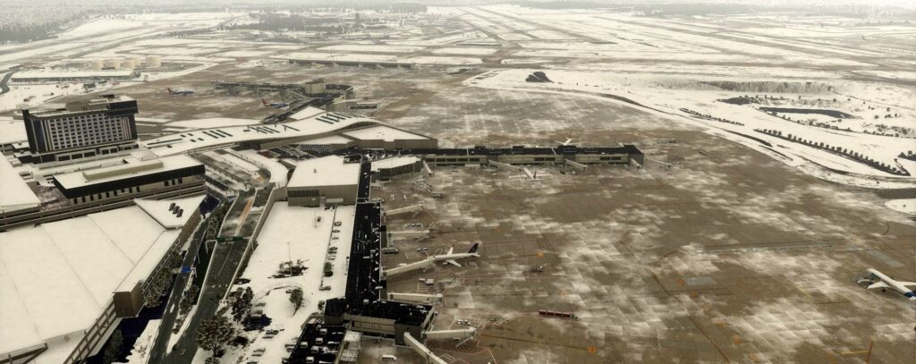 Globall Art Nashville International Airport apron snow textures.