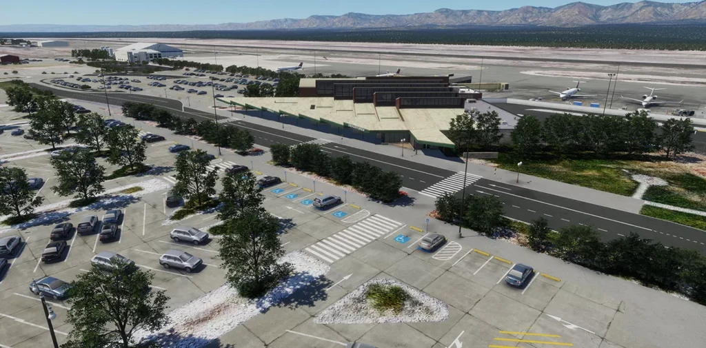 Land-side view of Grand Junction Colorado for X-Plane 12