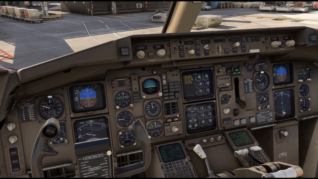 Screenshot from The BlueBird Simulations June Update showcasing the Boeing 757's cockpit
