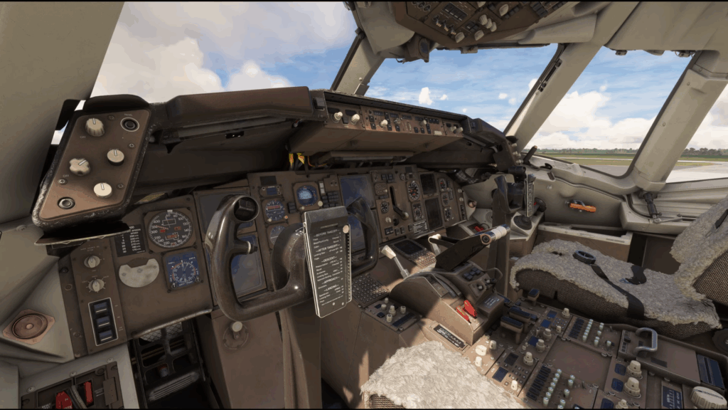 Screenshot from The BlueBird Simulations June Update showcasing the Boeing 767's cockpit