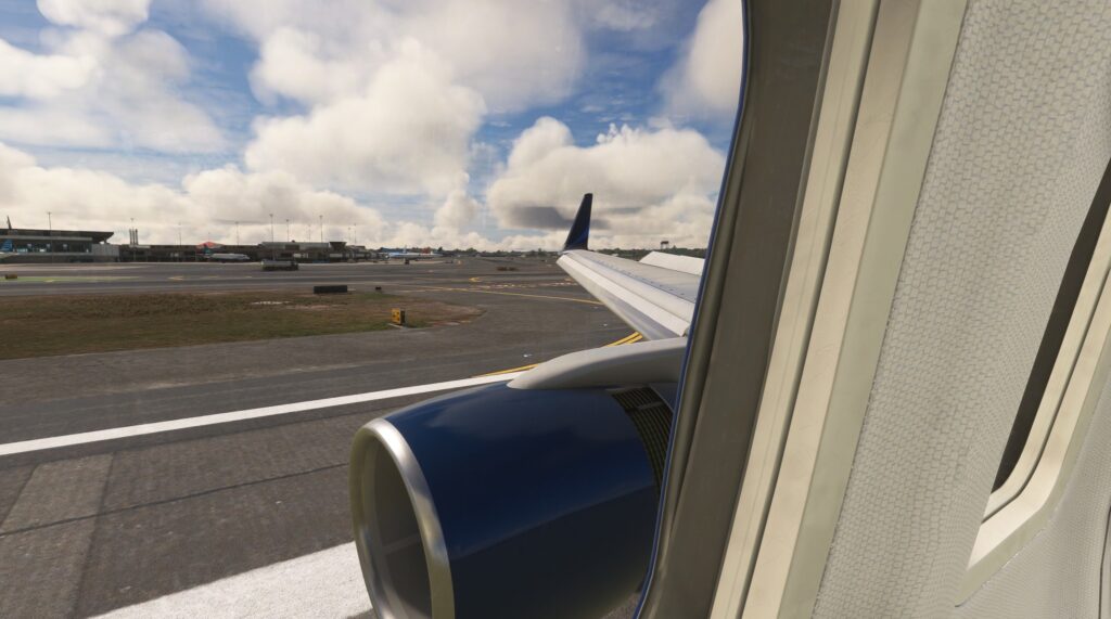 BlueBird Simulations 757-200 with PW Engines cabin view