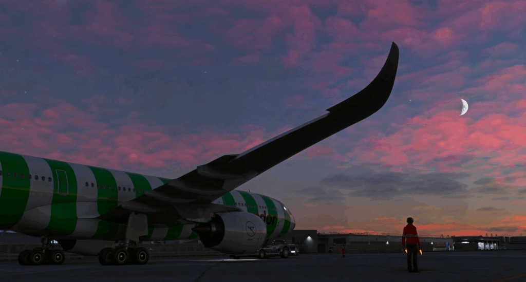 A330neo shot during the evening