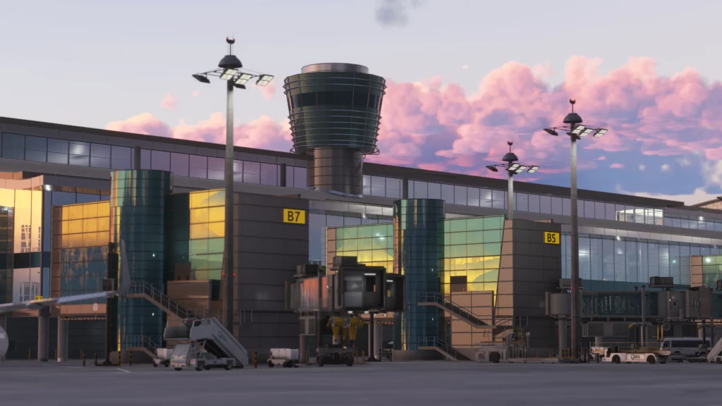 iniBuilds Doha Airport Terminal at Dusk