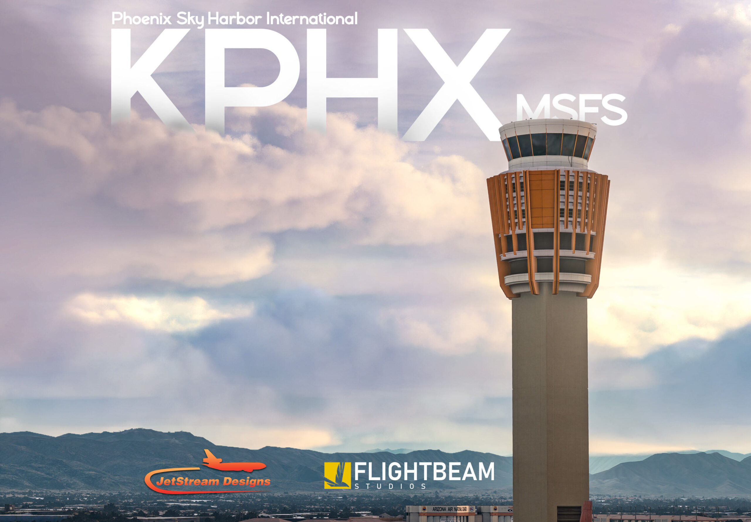 Image from Flightbeam and JetStream announcing KPHX scenery collaboration