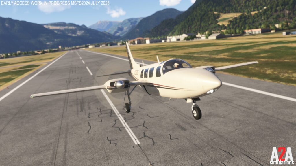 A2A Simulations Aerostar 600 Early Access taking off from runway
