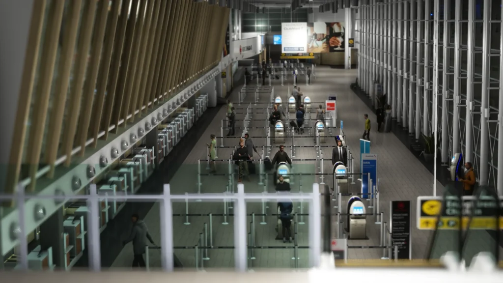 Tai Models Quebec Airport terminal interior
