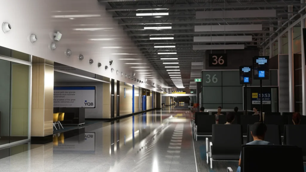Tai Models Quebec Airport terminal interior 2