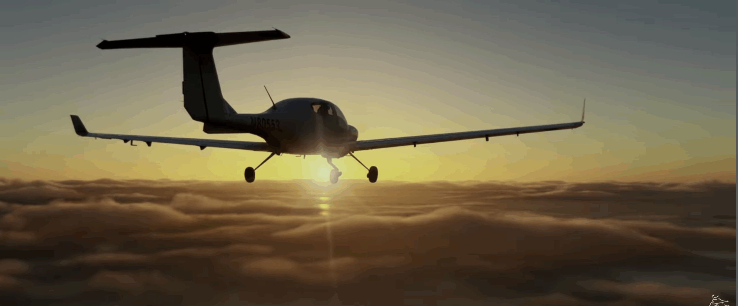 COWS DA40-NG at Sunset