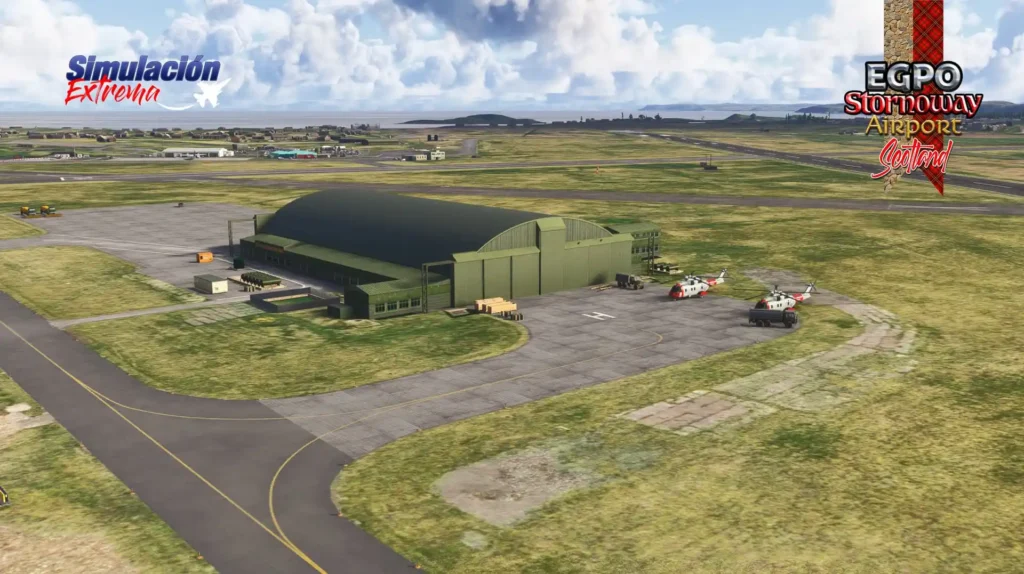 A shot of one of the many hangars at Stornoway.