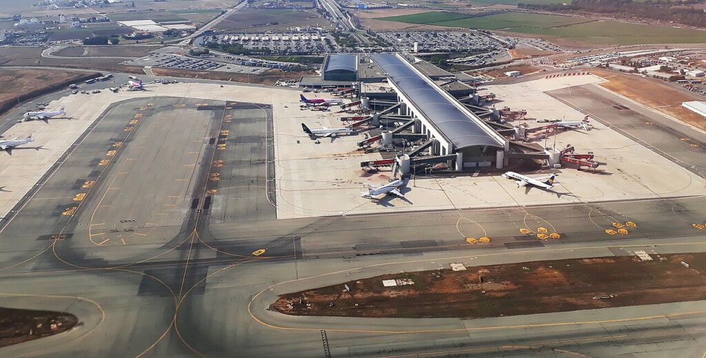 Larnaca Airport Terminal and Apron