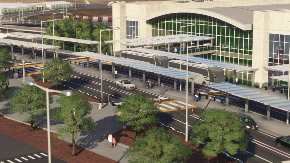 inibuilds Larnaca Terminal entrance and roadside