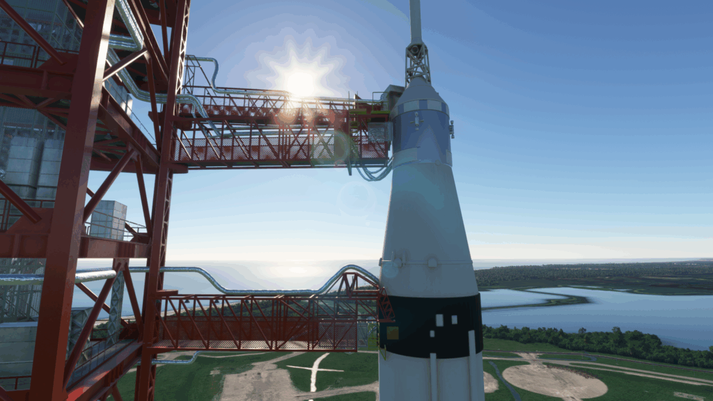 Saturn V on the launch pad in mSFS