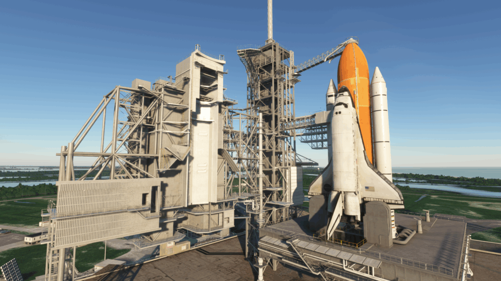 NASAS Space Shuttle in MSFS on launch pad