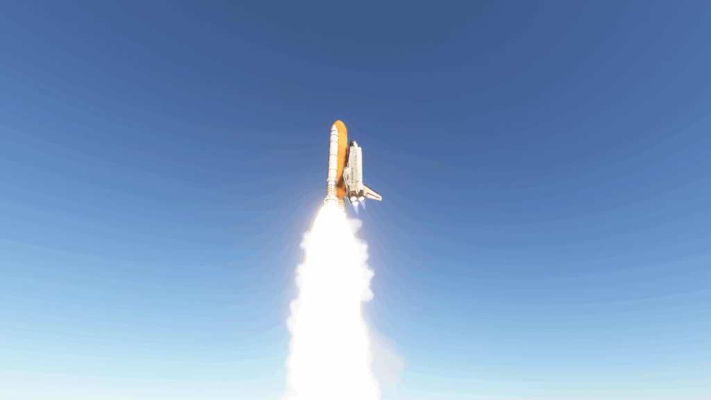 NASA Shuttle flying in MSFS