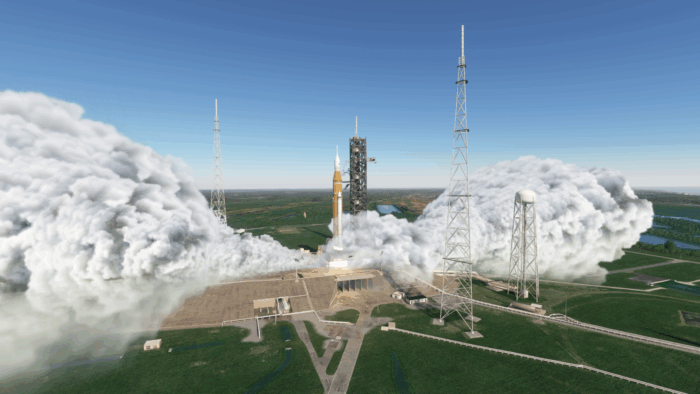 TerraBuilder rocket launch sequence in MSFS